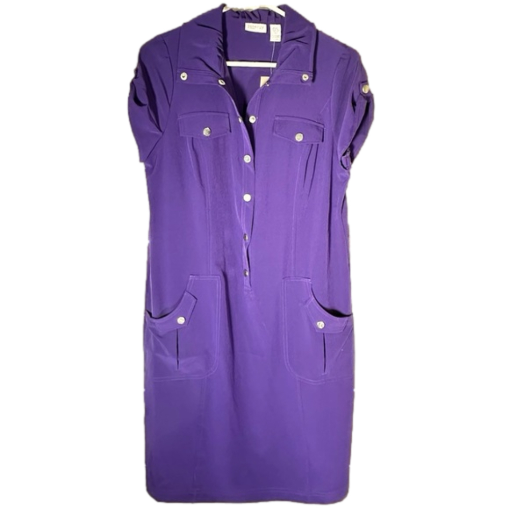 Zenergy by Chico’s purple shirt dress NWT Women’s size XS/Chico’s 0.5 | a8